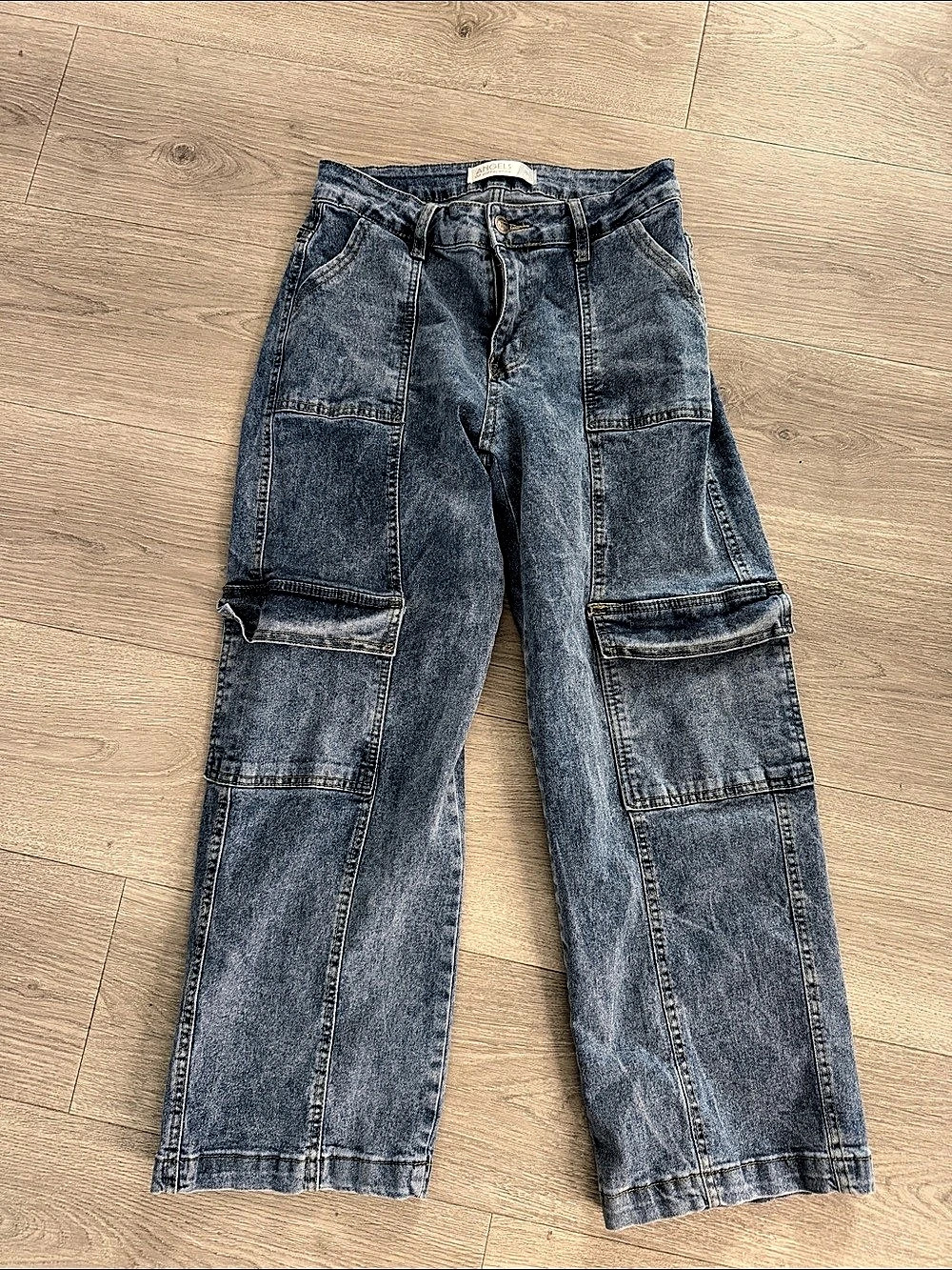 Angels of Difference Cargo Pocket Straight Leg Jeans Blue Size 6P